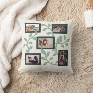Almohada decorativa con collage de fotos familiare