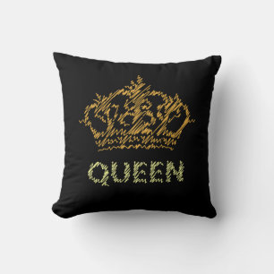 almohada decorativa con corona de reina de estilo