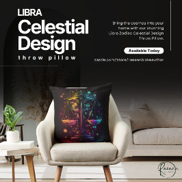 Almohada decorativa con diseño celestial de Libra
