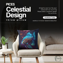 Almohada decorativa con diseño celestial de Pices