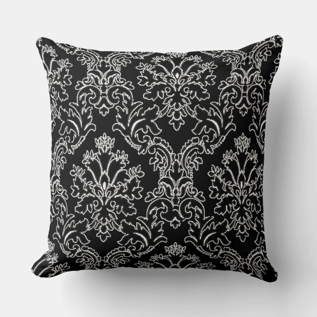 Almohada decorativa con diseño de damasco (Anverso)