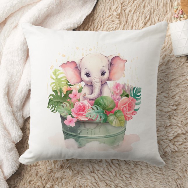 almohada decorativa con elefante lindo, Cojín deco (Manta)