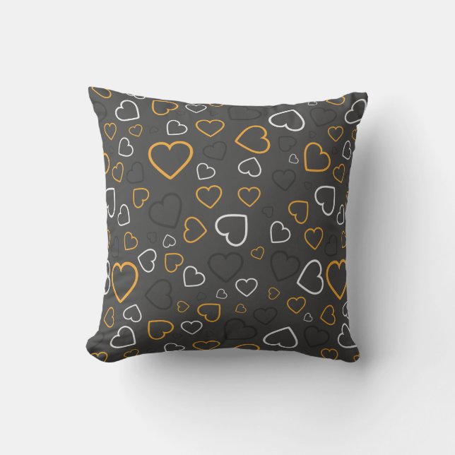Almohada decorativa con estampado de corazones fel (Anverso)