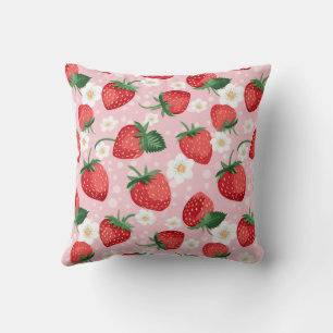 Almohada Decorativa con Estampado de Fresa