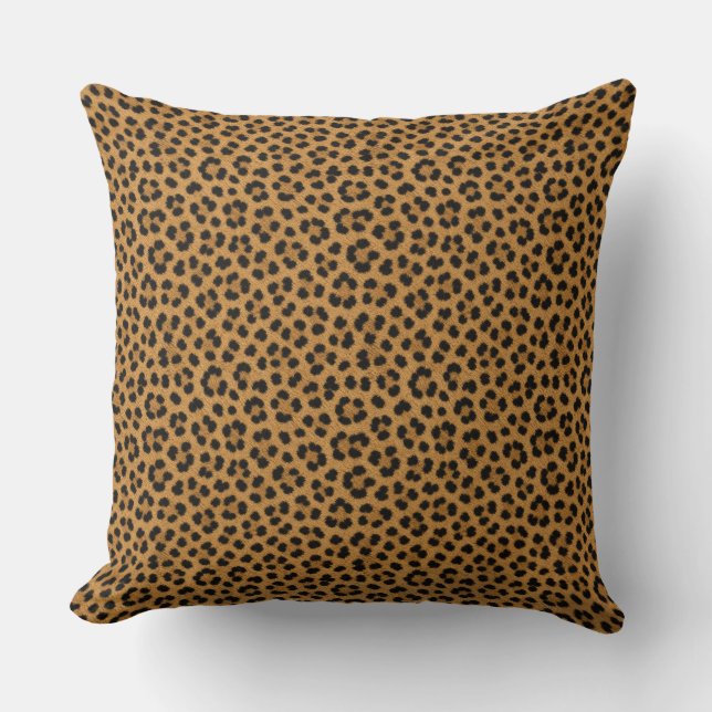 Almohada decorativa con estampado de guepardo marr (Anverso)