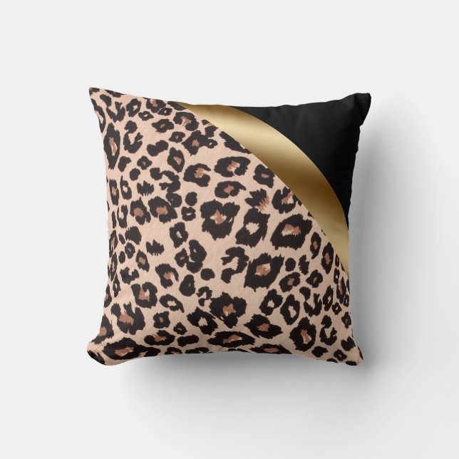 Almohada decorativa con estampado de leopardo (Anverso)