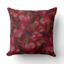Almohada decorativa con estampado floral borgoña
