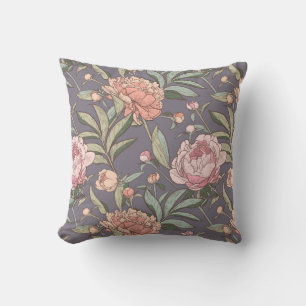 Almohada decorativa con estampado floral rosa, mel