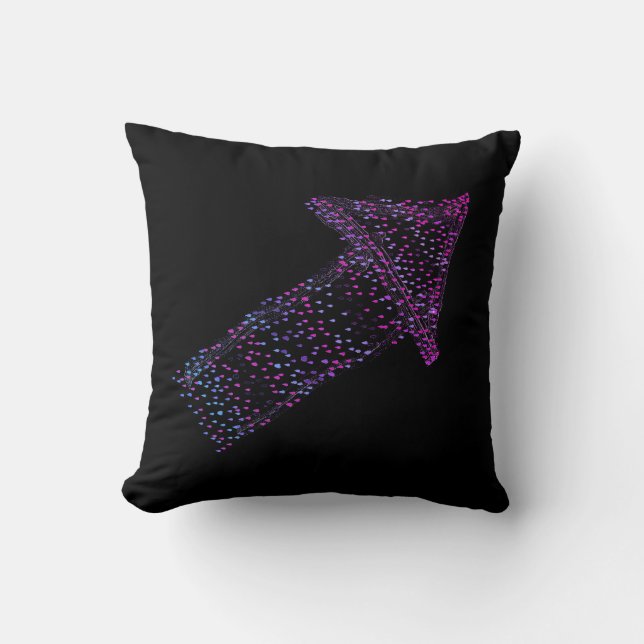 Almohada Decorativa con Flecha Pintada hacia Arrib (Anverso)