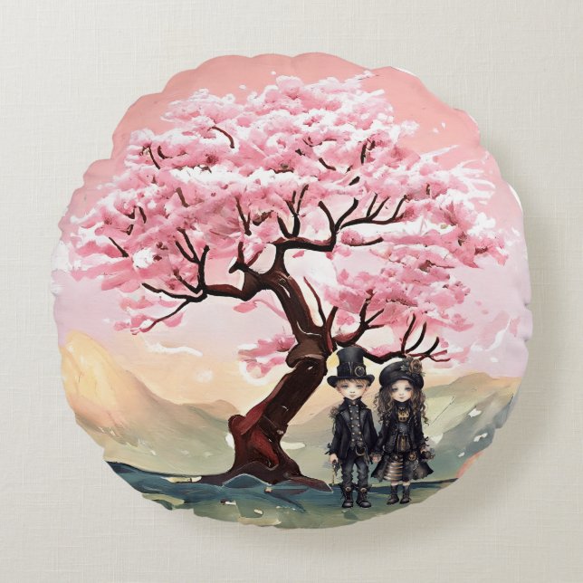 almohada decorativa con flores de cerezo (Anverso)