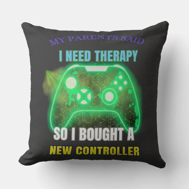 Almohada Decorativa con Frase Divertida de Jugador (Anverso)