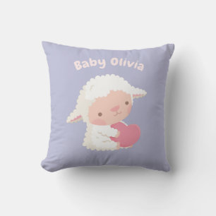 Almohada decorativa con ilustración de un corderit