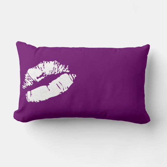 almohada decorativa con lienzo blanco morado (Anverso)