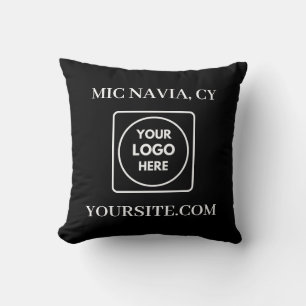 Almohada decorativa con logo rectangular moderno b