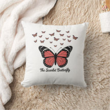 almohada decorativa con mariposa crimson
