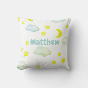 Almohada decorativa con monograma de nubes esponjo