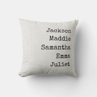 Almohada decorativa con nombres personalizados par