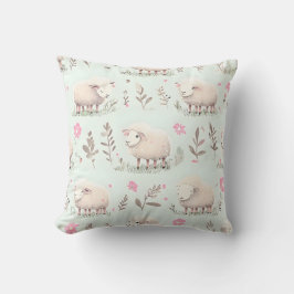 Almohada Decorativa con Oveja de Pastel y Patrón F