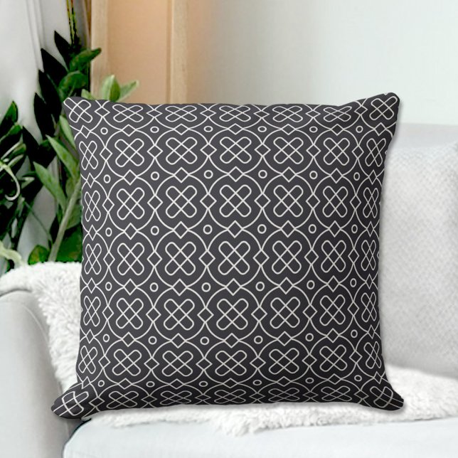 Almohada decorativa con patrón chino negro (Subido por el creador)