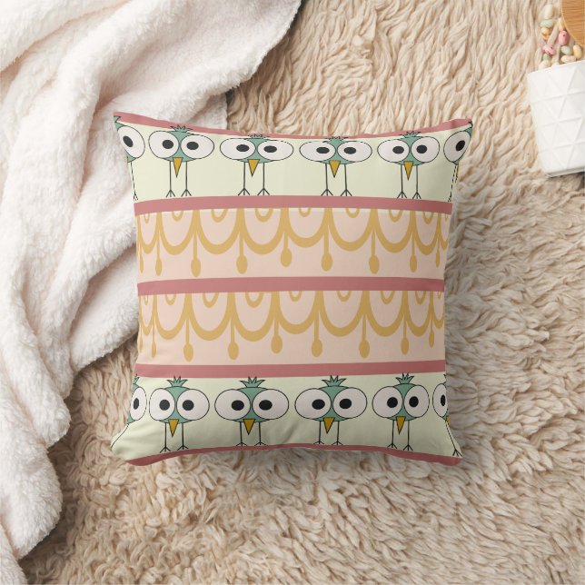 Almohada decorativa con patrón de búho de ojos gra (Manta)
