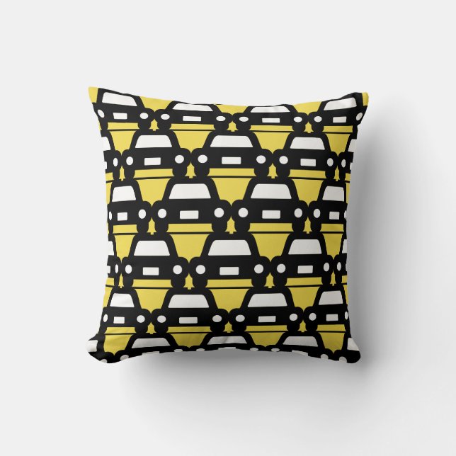 Almohada decorativa con patrón de coche divertido  (Anverso)