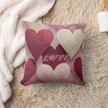 Almohada decorativa con patrón de corazón romántic