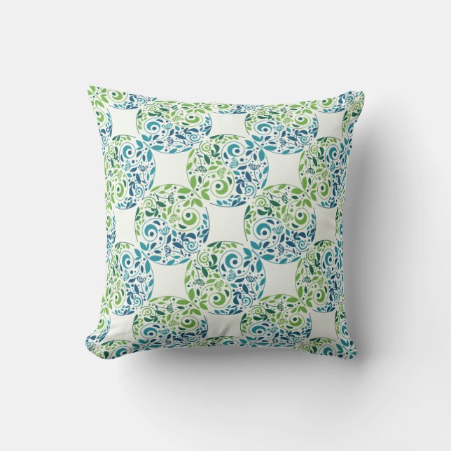 Almohada decorativa con patrón de jardín místico (Anverso)