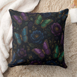 Almohada decorativa con patrón de mariposa elegant