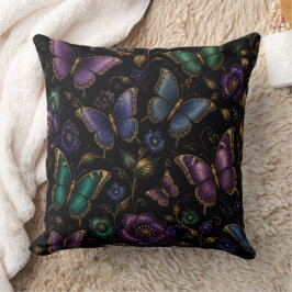 Almohada decorativa con patrón de mariposa elegant