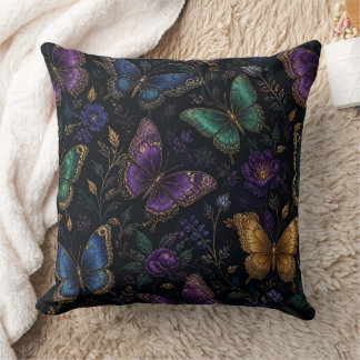 Almohada decorativa con patrón de mariposa elegant