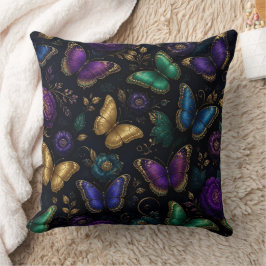 Almohada decorativa con patrón de mariposa elegant