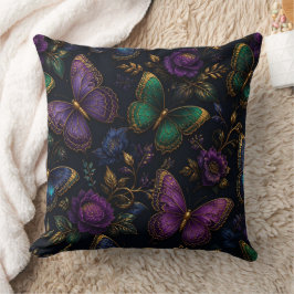 Almohada decorativa con patrón de mariposa elegant