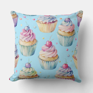 Almohada decorativa con patrón de pastelitos glase