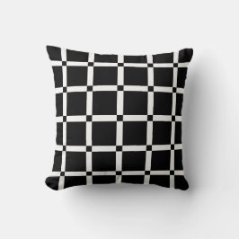 Almohada decorativa con patrón de rejilla en blanc