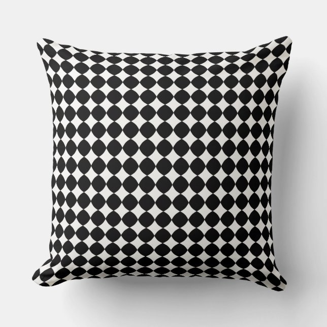 Almohada decorativa con patrón de rombos en damero (Anverso)