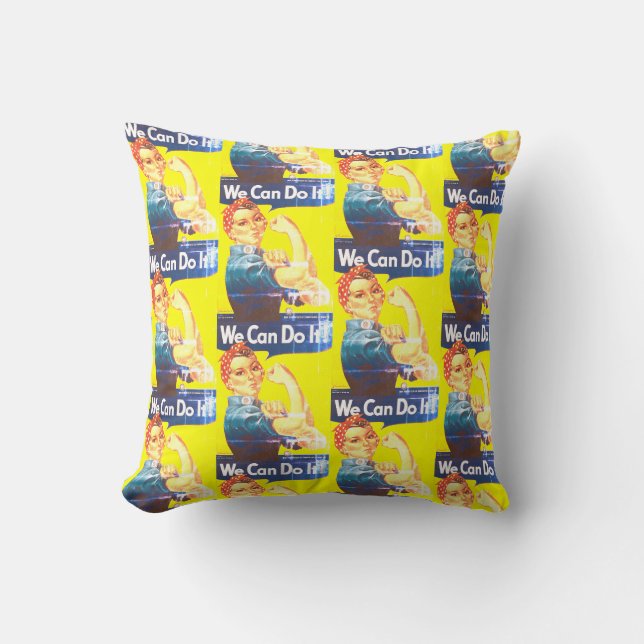 Almohada Decorativa con Patrón Deteriorado 'We Can (Anverso)