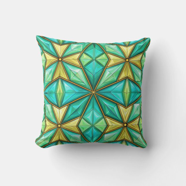 Almohada decorativa con patrón geométrico  (Anverso)