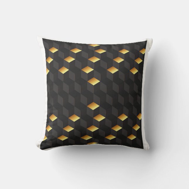 almohada decorativa con patrón hexagonal (Anverso)