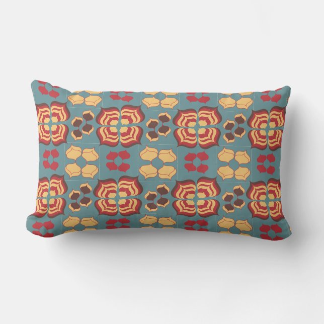 Almohada decorativa con patrón Ogee de los setenta (Anverso)
