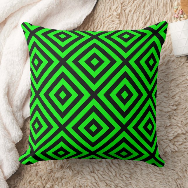 Almohada decorativa con patrón verde neón (Manta)