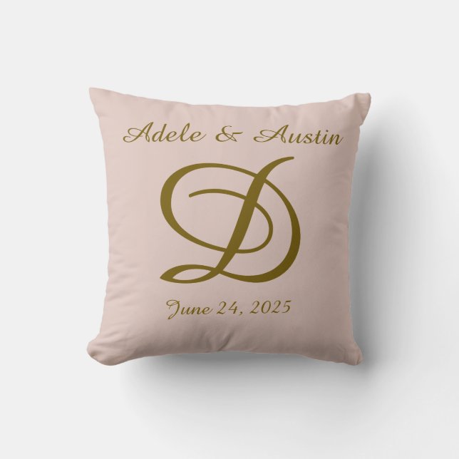 Almohada decorativa con regalo monogramado (Anverso)