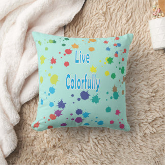 Almohada decorativa con salpicaduras de pintura mo
