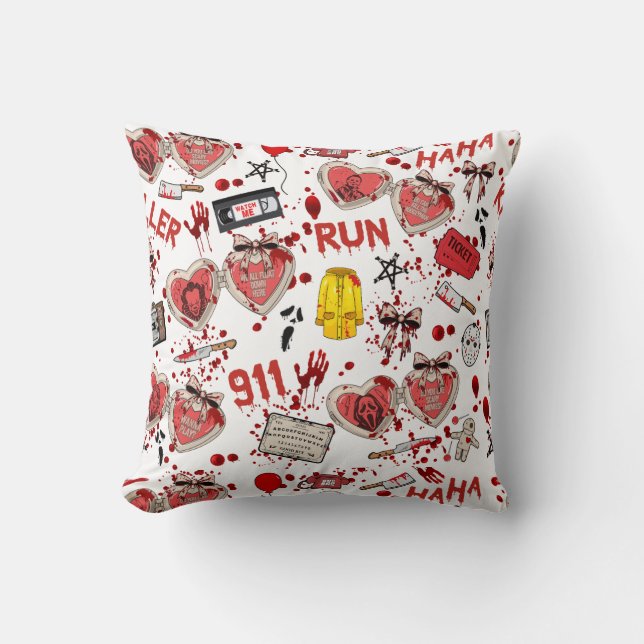 Almohada decorativa con salpicaduras de sangre tem (Anverso)