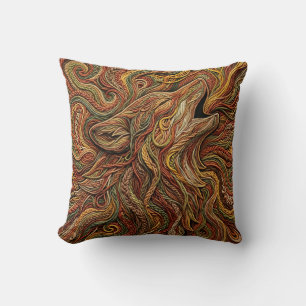 Almohada decorativa con silueta de cabeza de lobo