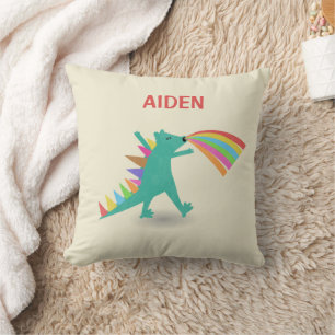 Almohada decorativa con tema de dinosaurio para ni