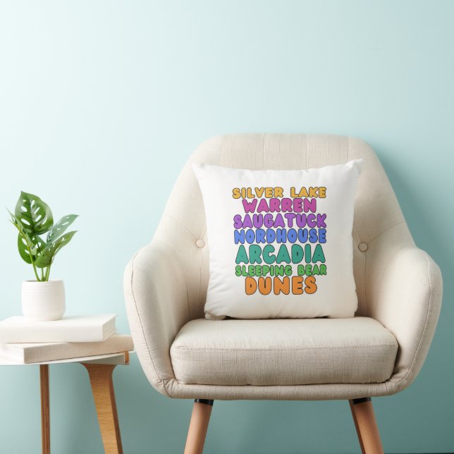Almohada decorativa con texto de arcoíris de las d (Silla)
