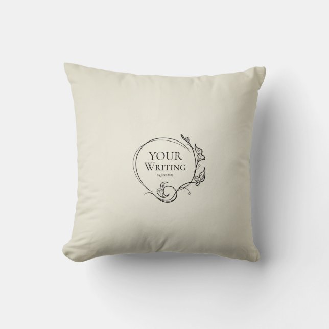 Almohada decorativa con texto personalizado de bot (Anverso)