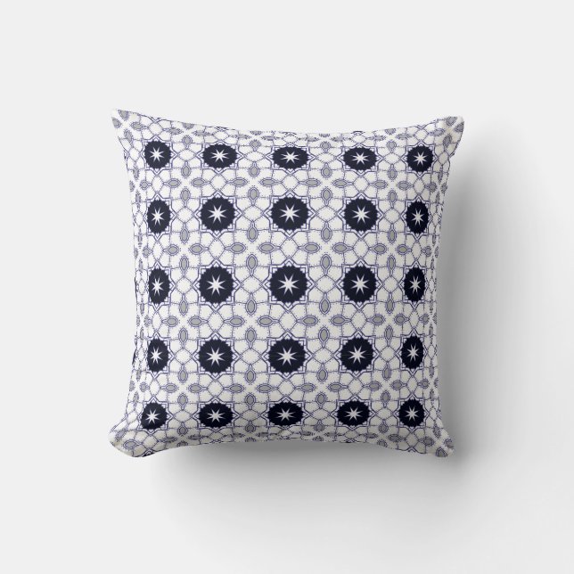 almohada decorativa con un patrón geométrico (Anverso)
