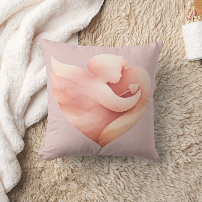 Almohada Decorativa Corazón de Paloma con Acuarela (Manta)