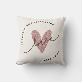 Almohada Decorativa – Corazón de Purpurina Rosa | 